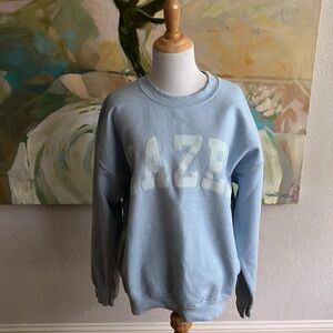 Hazel Boutique Sweatshirt THE CAPRI CREWNECK large baby blue